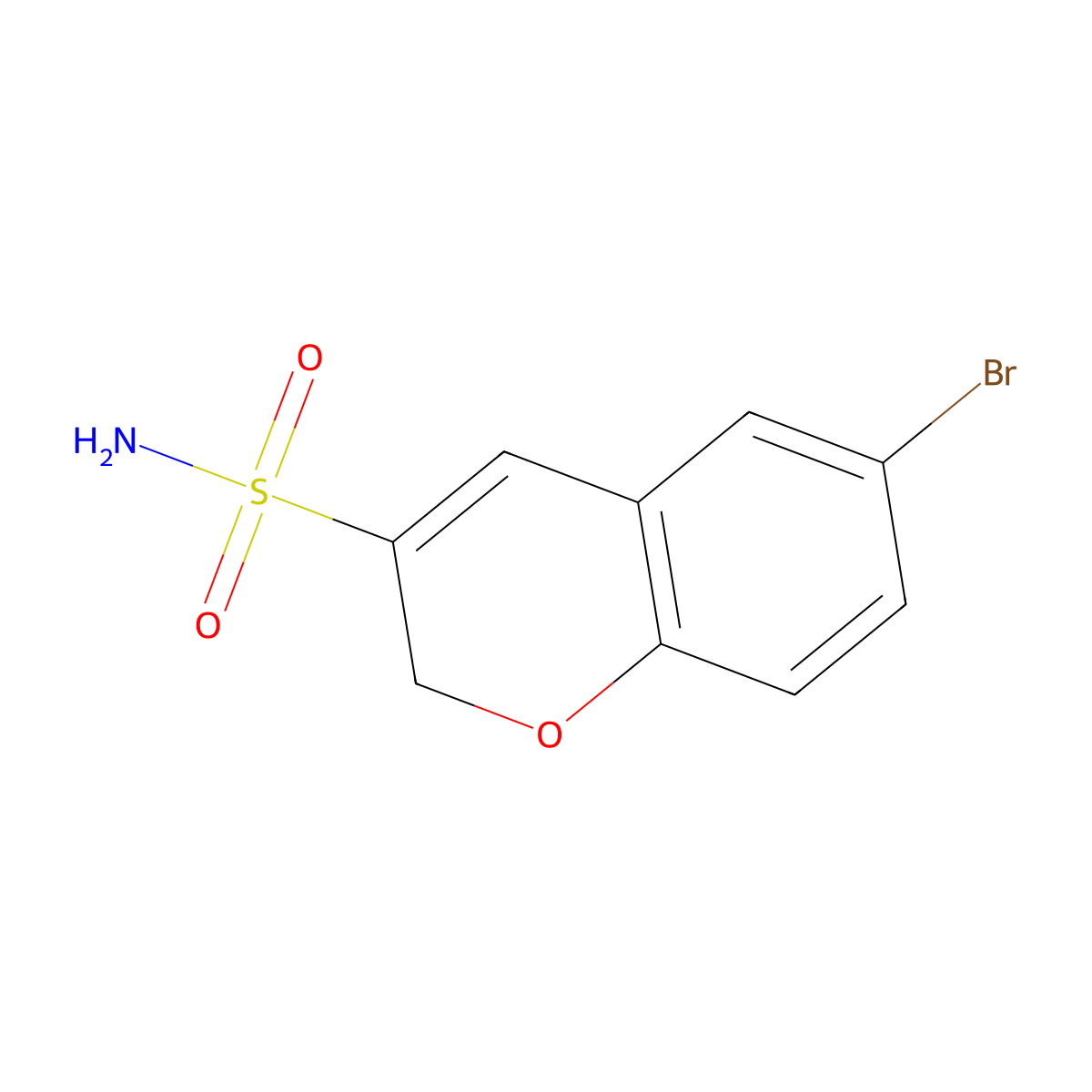 6-bromo-2H-chromene-3-sulfonamide molecular structure, CAS 2092749-16-9