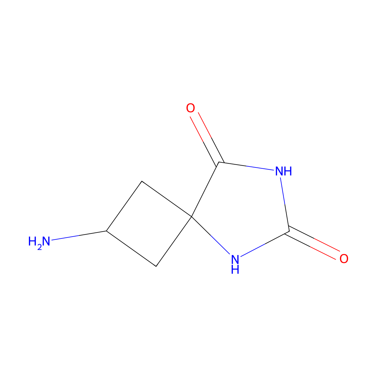 2-Amino-5,7-diazaspiro[3.4]octane-6,8-dione molecular structure, CAS 2092758-47-7