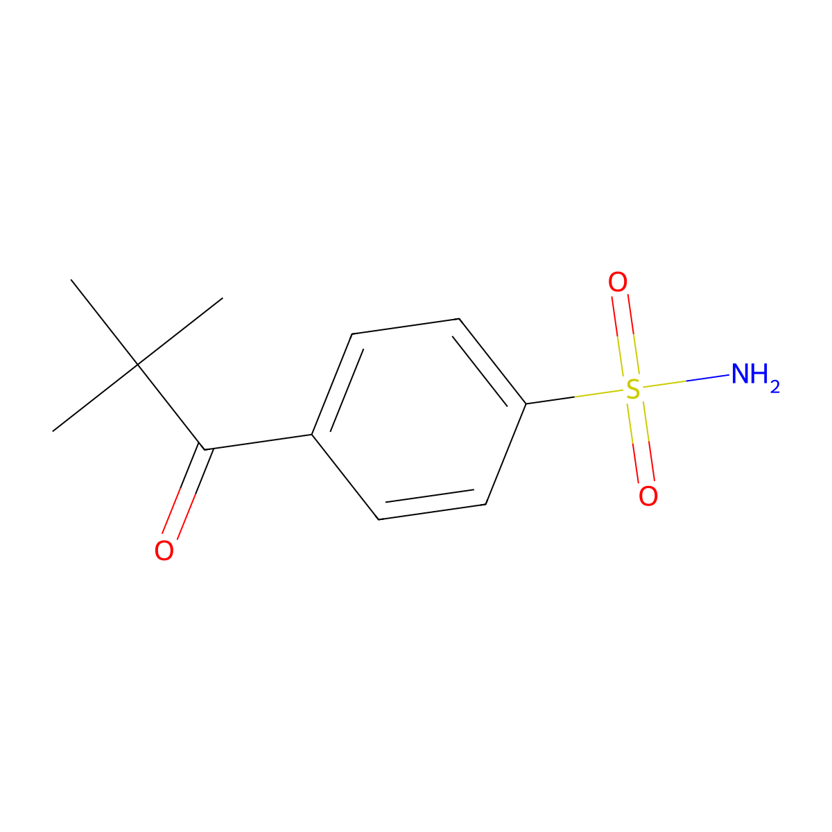 4-(2,2-Dimethylpropanoyl)benzene-1-sulfonamide molecular structure, CAS 2092759-82-3