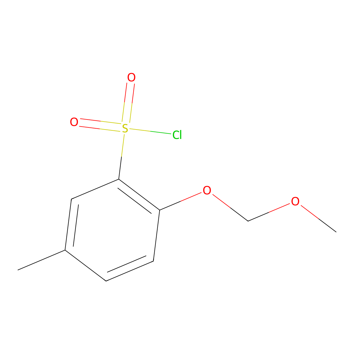 2-(Methoxymethoxy)-5-methylbenzene-1-sulfonyl chloride molecular structure, CAS 2092764-34-4