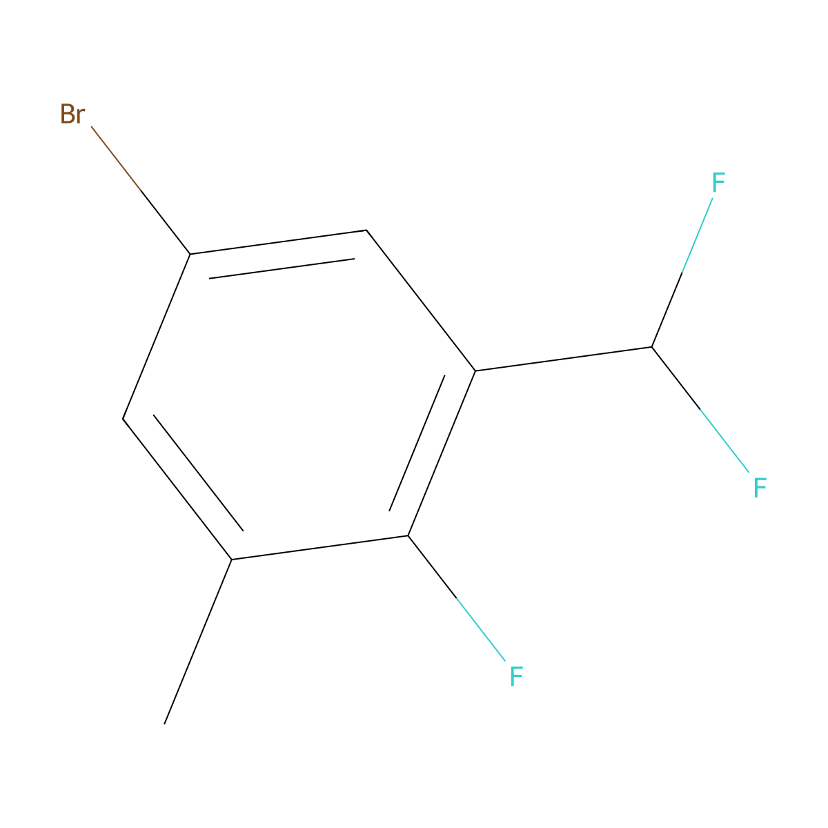 5-Bromo-1-(difluoromethyl)-2-fluoro-3-methylbenzene molecular structure, CAS 2092765-80-3