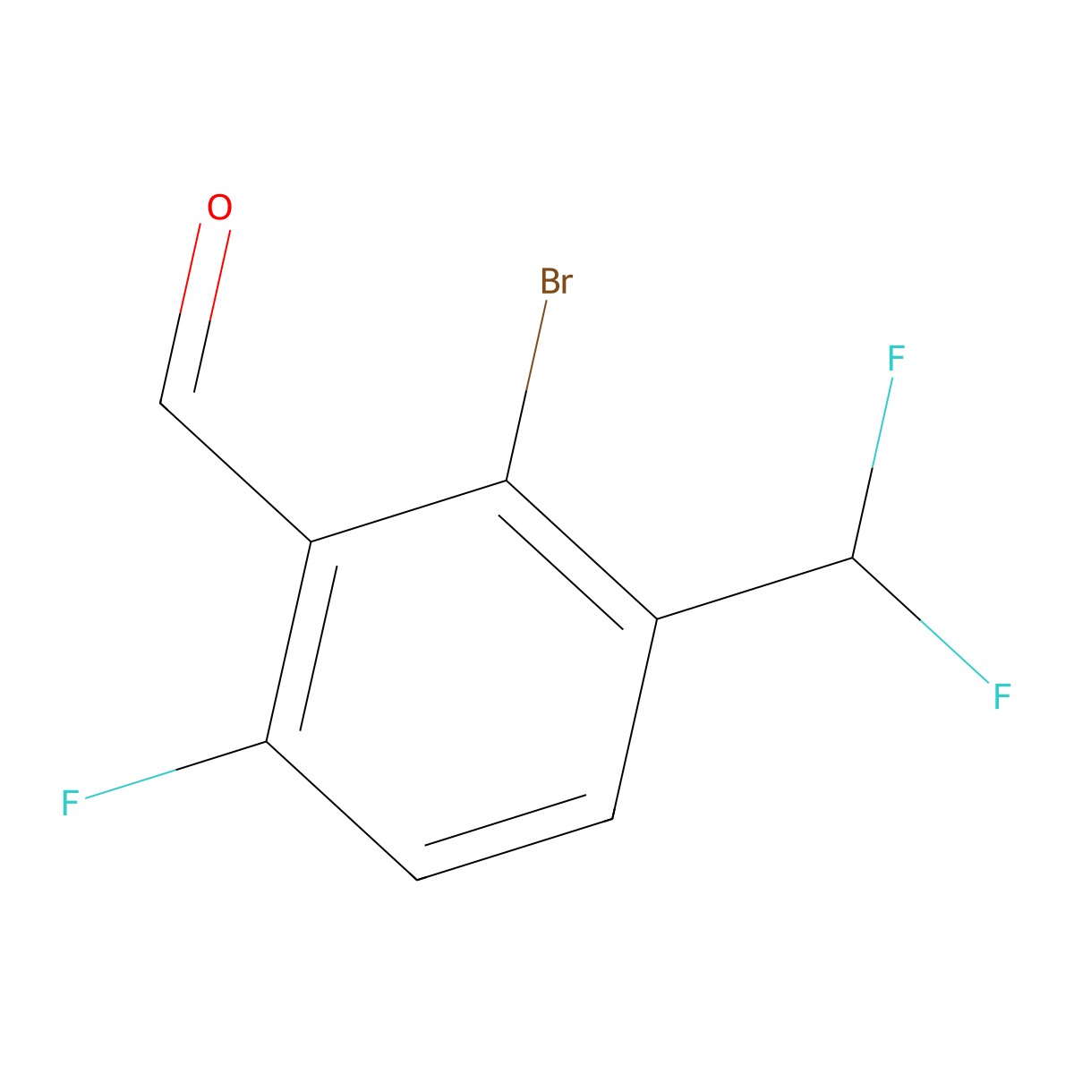 2-Bromo-3-(difluoromethyl)-6-fluorobenzaldehyde molecular structure, CAS 2092769-06-5