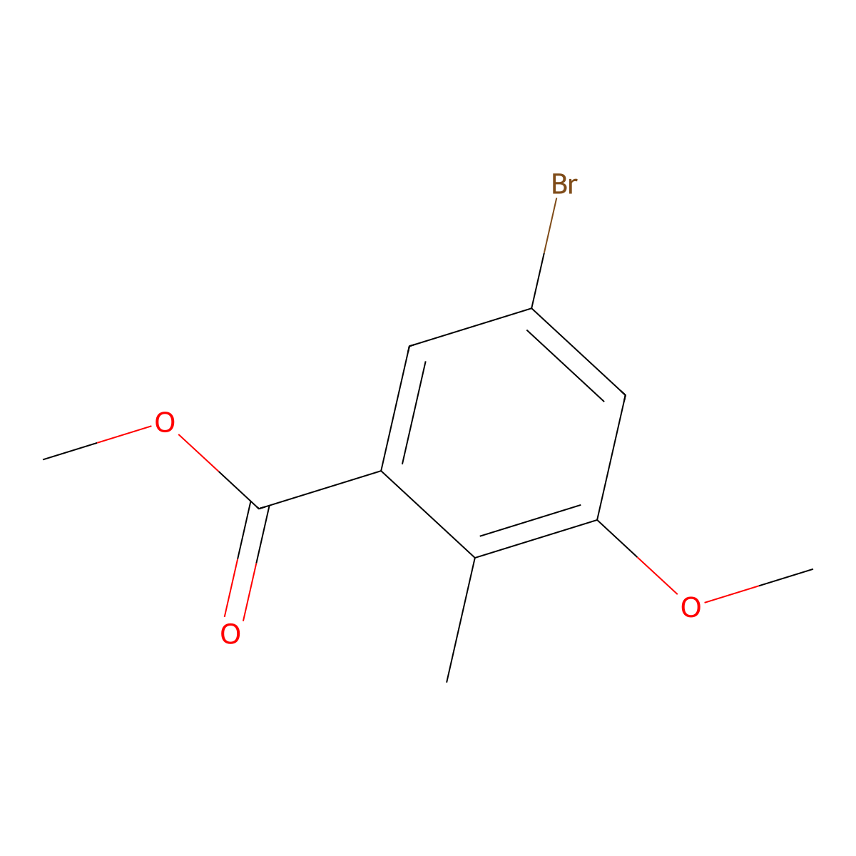 Methyl 5-bromo-3-methoxy-2-methylbenzoate molecular structure, CAS 2092769-25-8