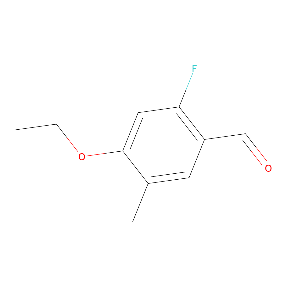 4-Ethoxy-2-fluoro-5-methylbenzaldehyde molecular structure, CAS 2092769-74-7