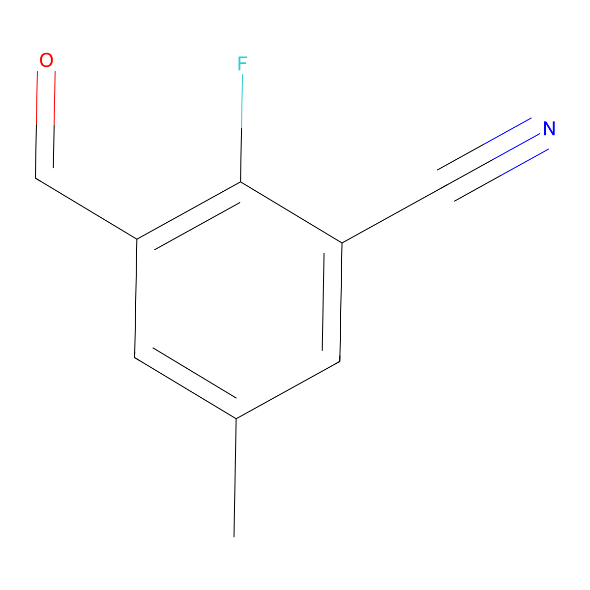 2-Fluoro-3-formyl-5-methylbenzonitrile molecular structure, CAS 2092770-54-0