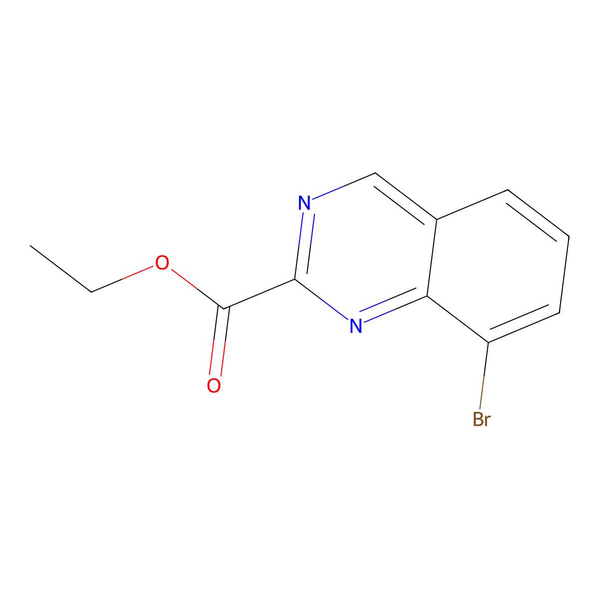 Ethyl 8-bromo-2-quinazolinecarboxylate molecular structure, CAS 2092774-17-7