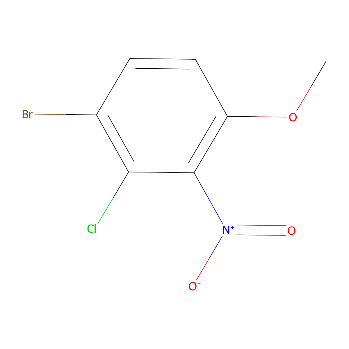 1-Bromo-2-chloro-4-methoxy-3-nitrobenzene molecular structure, CAS 2092776-07-1