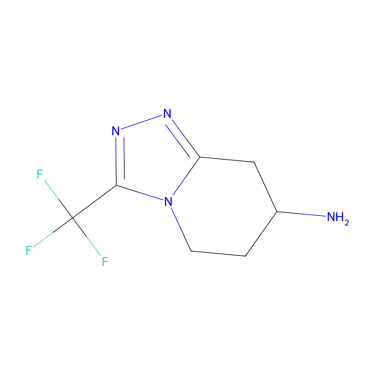 3-(trifluoromethyl)-5H,6H,7H,8H-[1,2,4]triazolo[4,3-a]pyridin-7-amine molecular structure, CAS 2092777-31-4