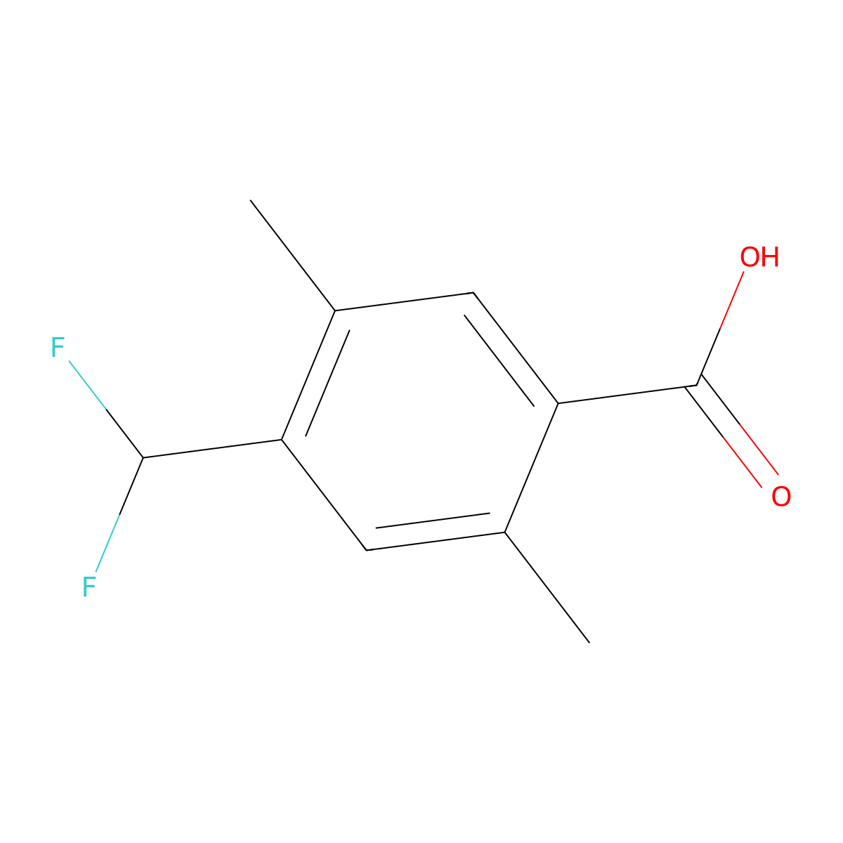 4-(Difluoromethyl)-2,5-dimethylbenzoic acid molecular structure, CAS 2092780-97-5