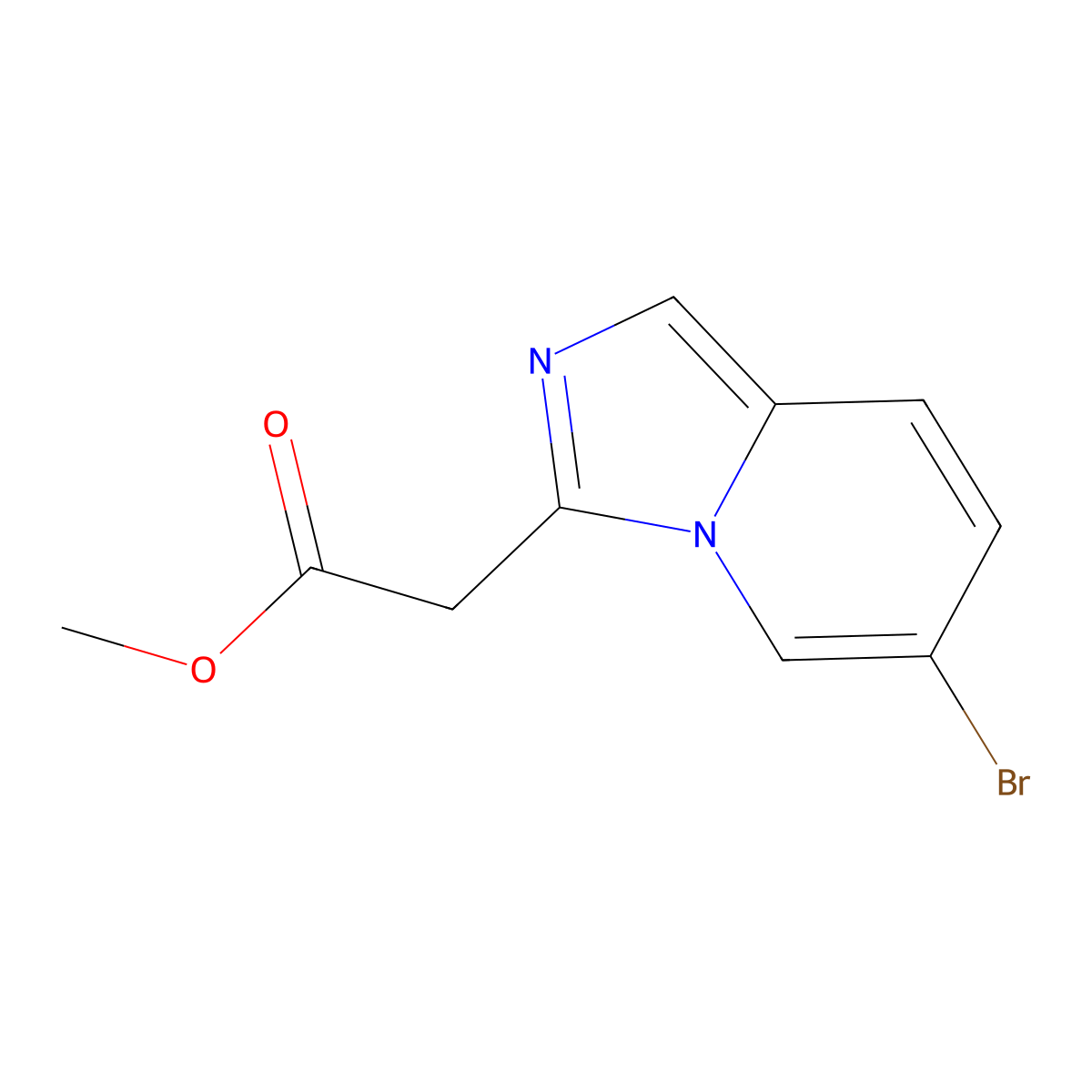 Methyl 2-(6-bromoimidazo[1,5-a]pyridin-3-yl)acetate molecular structure, CAS 2092783-60-1