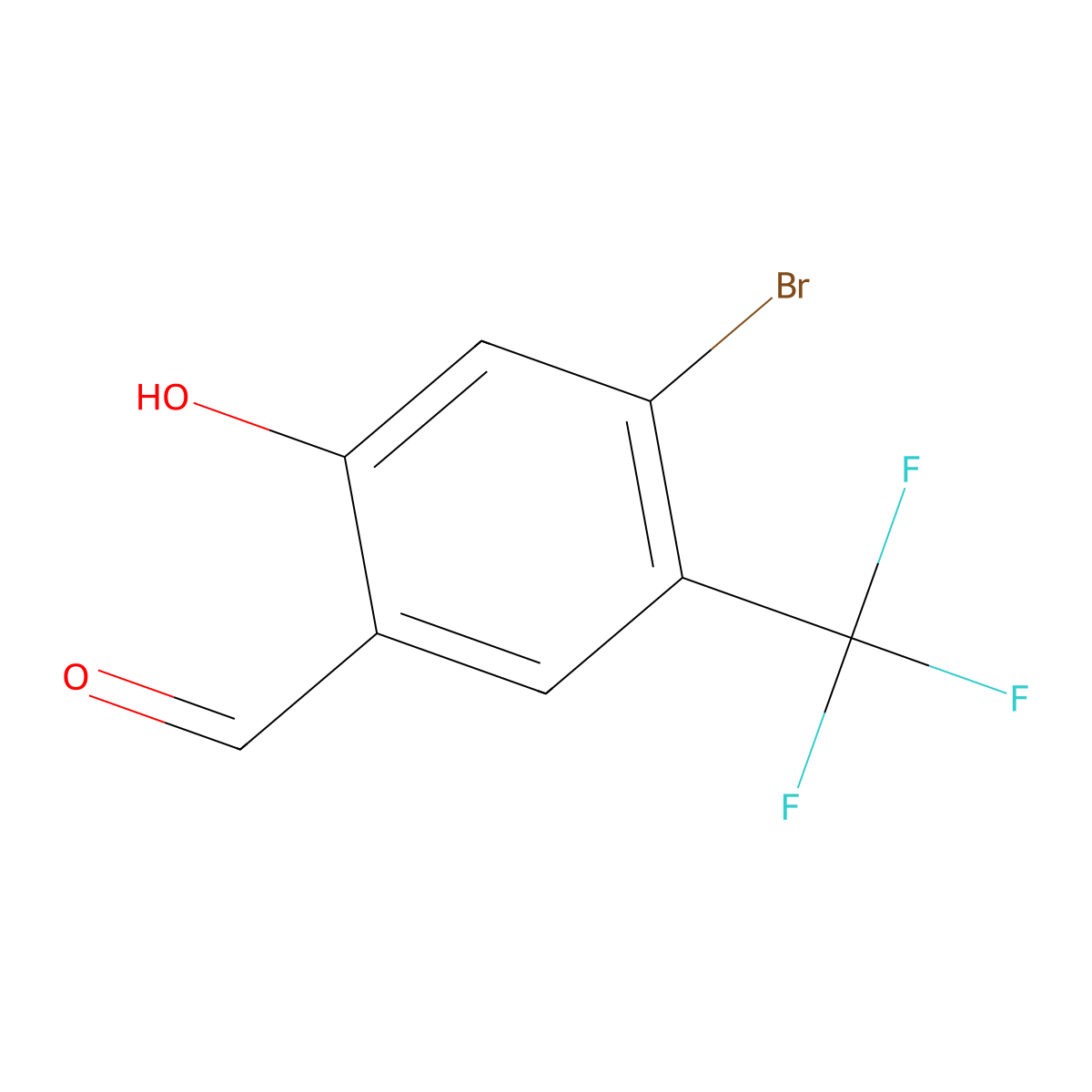 4-Bromo-2-hydroxy-5-(trifluoromethyl)benzaldehyde molecular structure, CAS 2092784-44-4