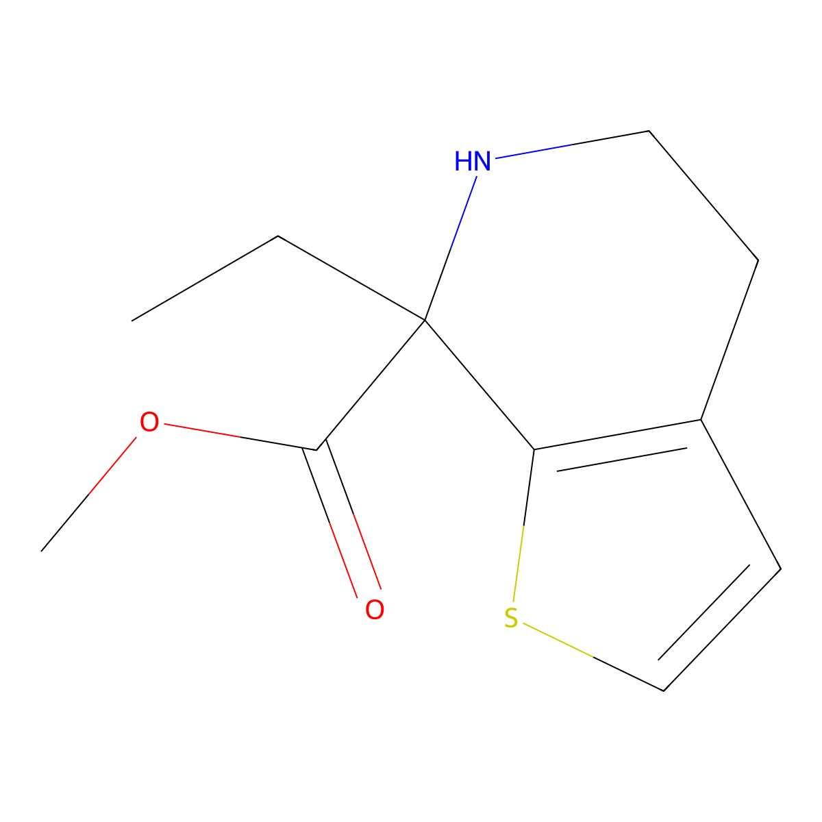 Methyl 7-ethyl-4H,5H,6H,7H-thieno[2,3-c]pyridine-7-carboxylate molecular structure, CAS 2092786-90-6