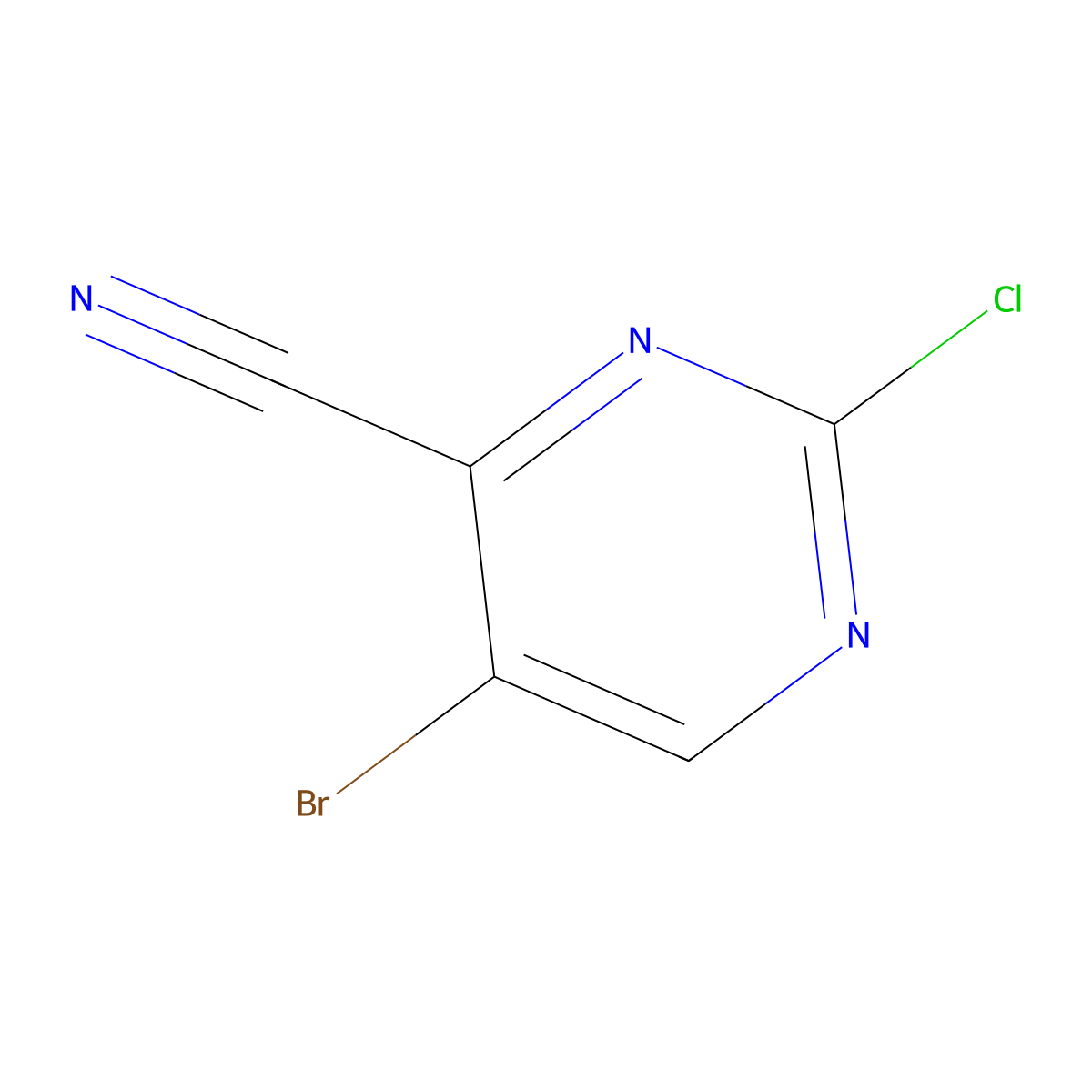 5-Bromo-2-chloropyrimidine-4-carbonitrile molecular structure, CAS 2092788-01-5