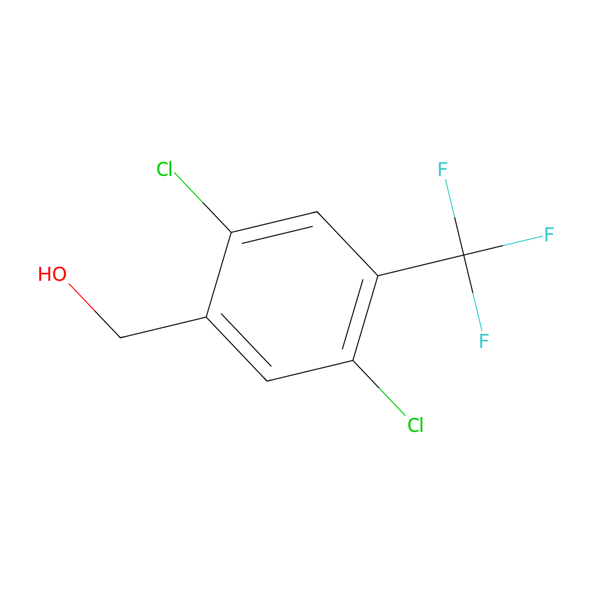(2,5-Dichloro-4-(trifluoromethyl)phenyl)methanol molecular structure, CAS 2092790-38-8