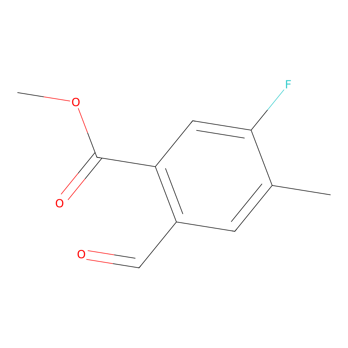 Methyl 5-fluoro-2-formyl-4-methylbenzoate molecular structure, CAS 2092791-81-4