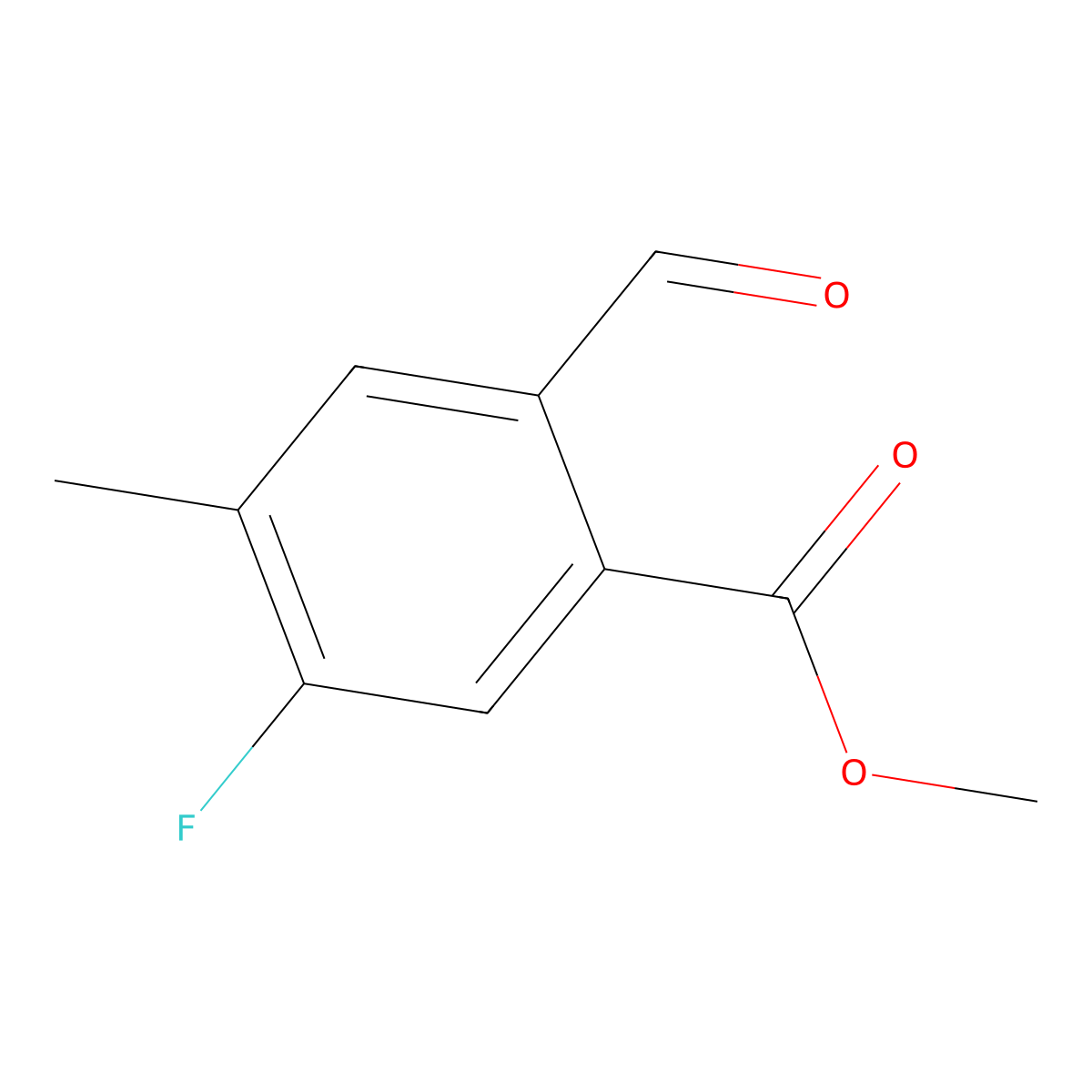 Methyl 5-fluoro-2-formyl-4-methylbenzoate molecular structure, CAS 2092791-81-4