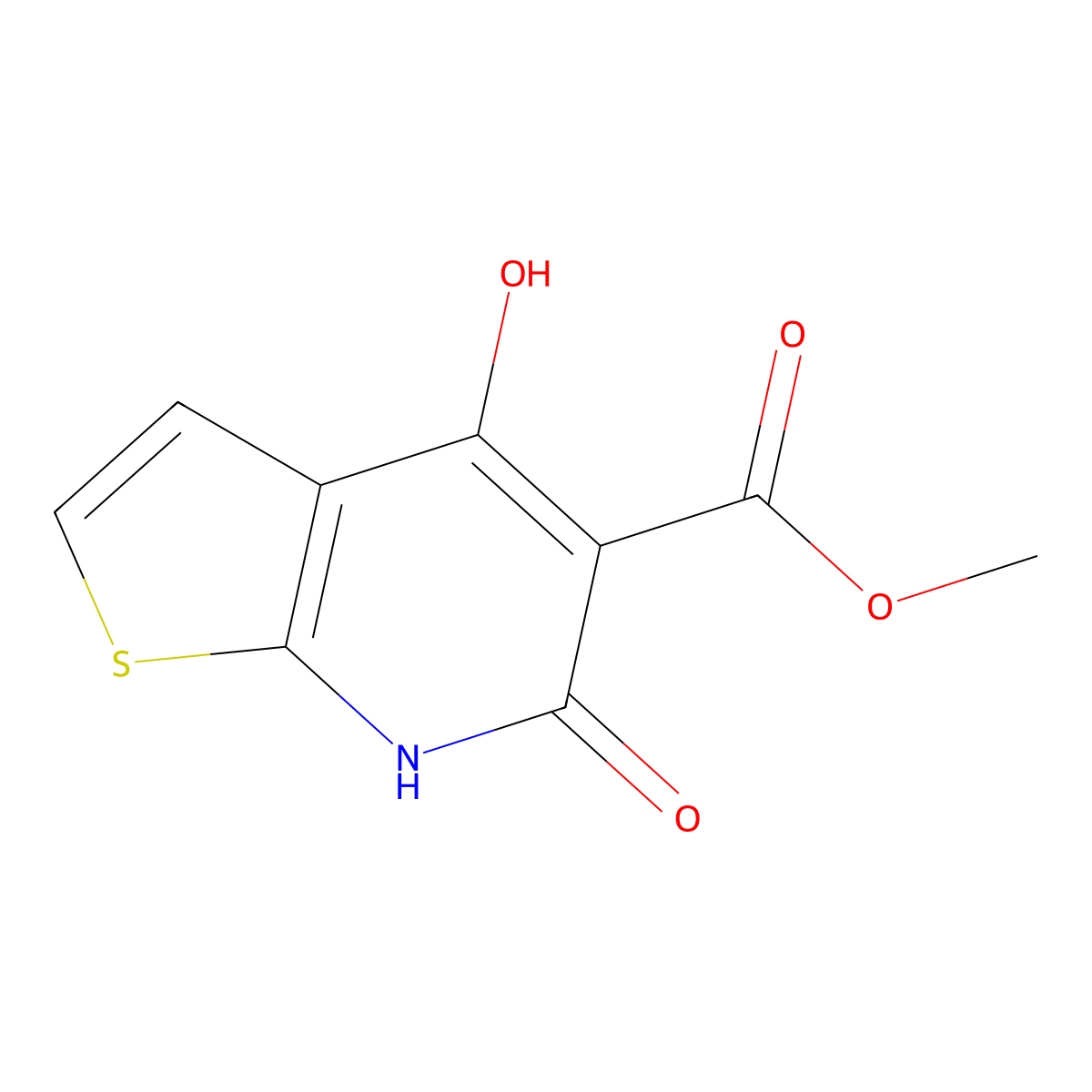 Methyl 4-hydroxy-6-oxo-6,7-dihydrothieno[2,3-b]pyridine-5-carboxylate molecular structure, CAS 2092792-28-2