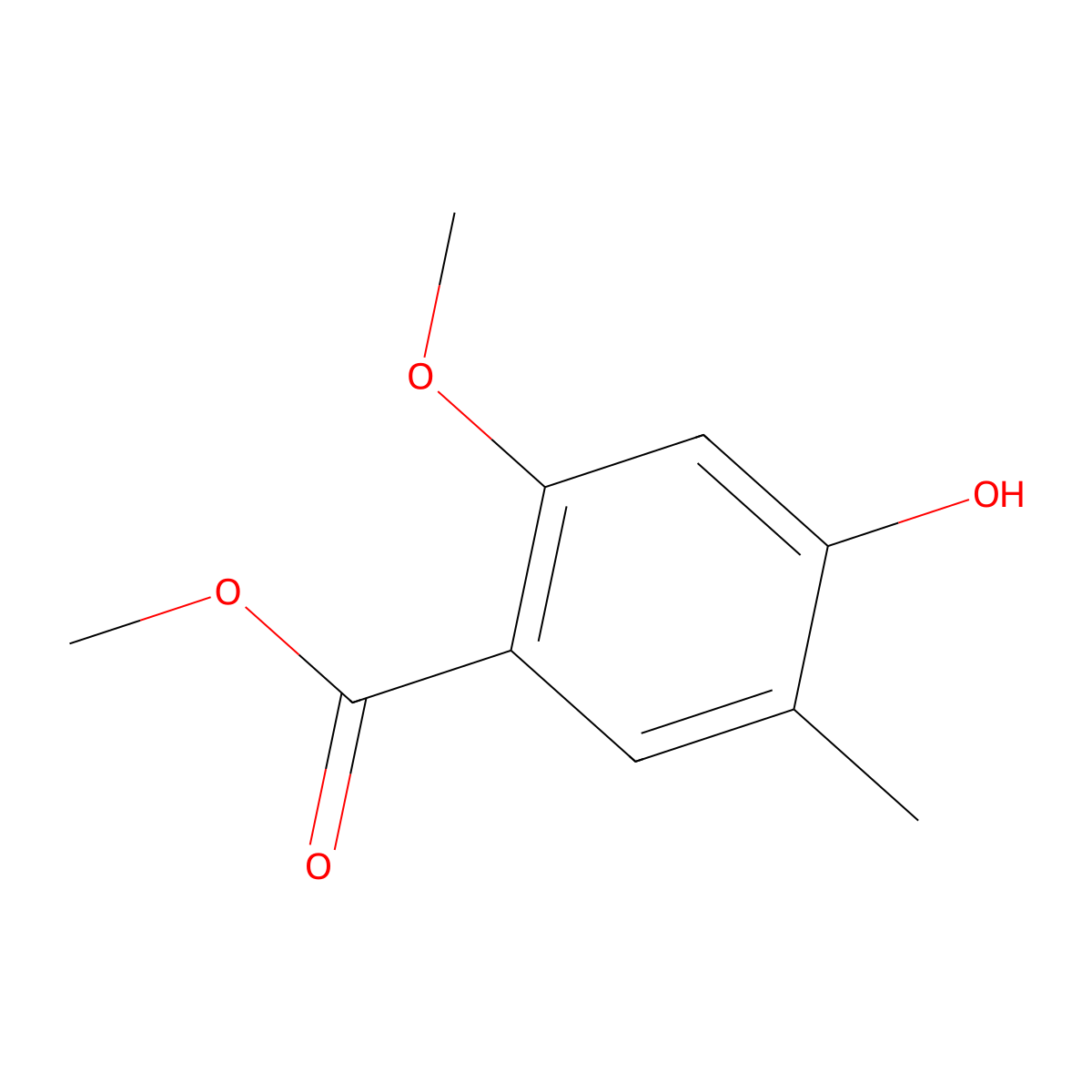 Methyl 4-hydroxy-2-methoxy-5-methylbenzoate molecular structure, CAS 2092792-48-6