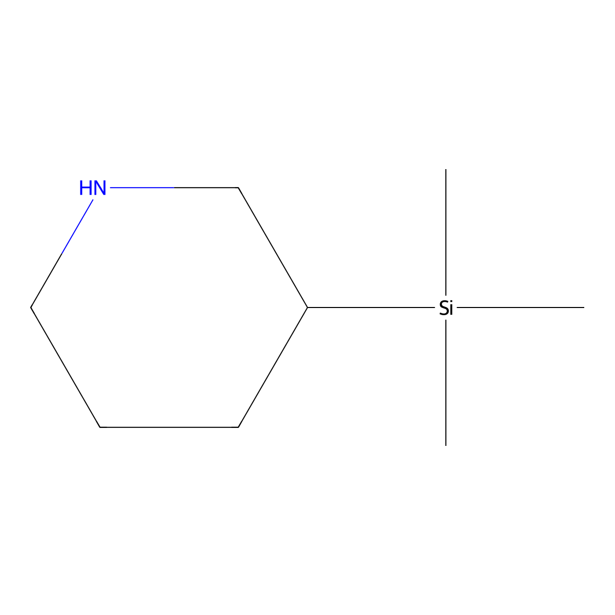 3-(Trimethylsilyl)piperidine molecular structure, CAS 2092795-64-5