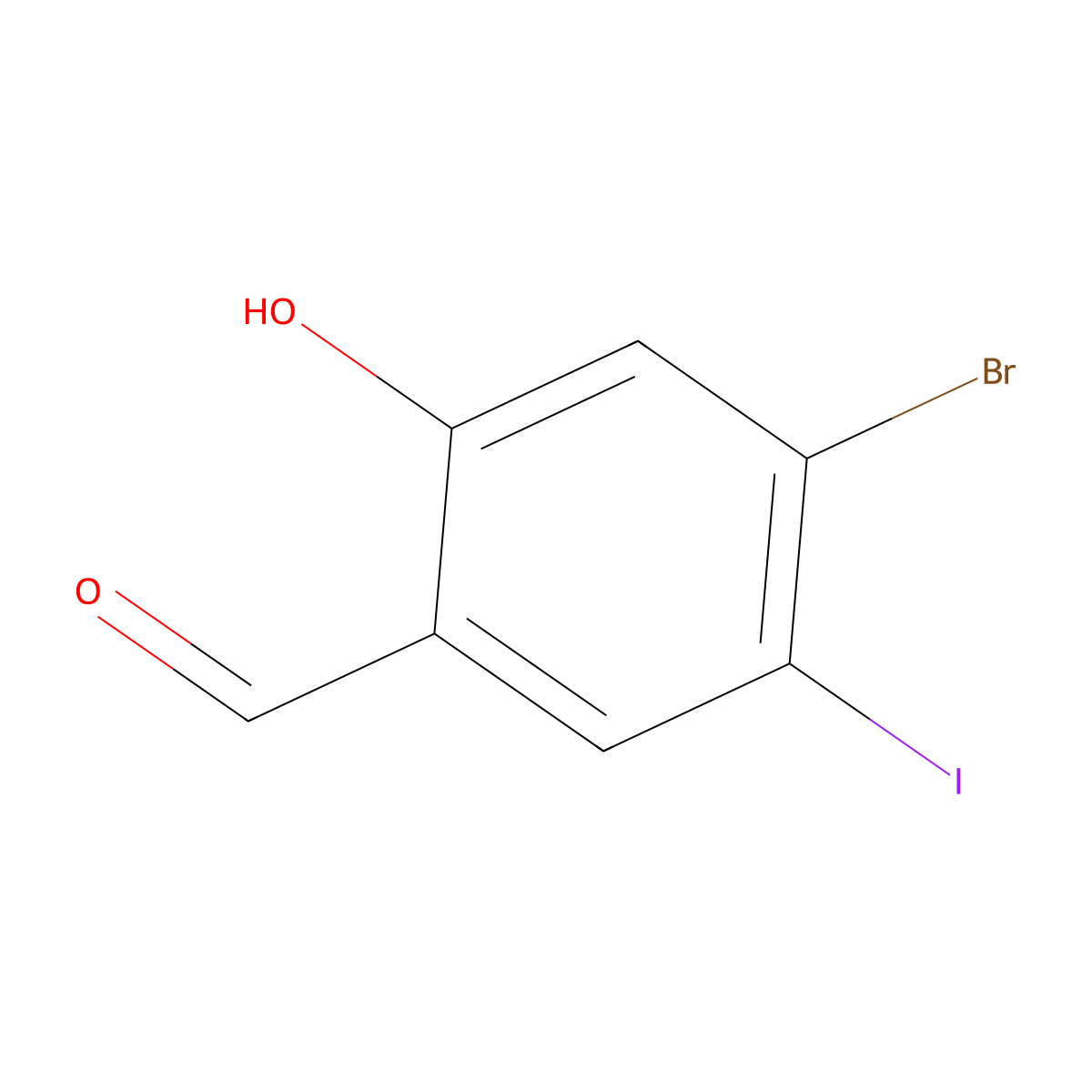 4-Bromo-2-hydroxy-5-iodobenzaldehyde molecular structure, CAS 2092797-48-1