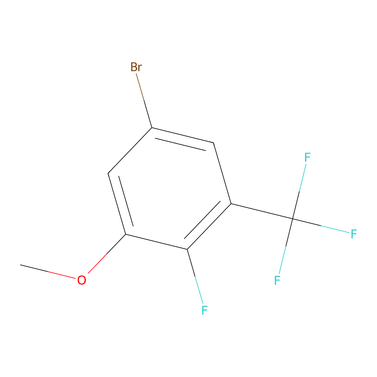 5-Bromo-2-fluoro-1-methoxy-3-(trifluoromethyl)benzene molecular structure, CAS 2092799-62-5