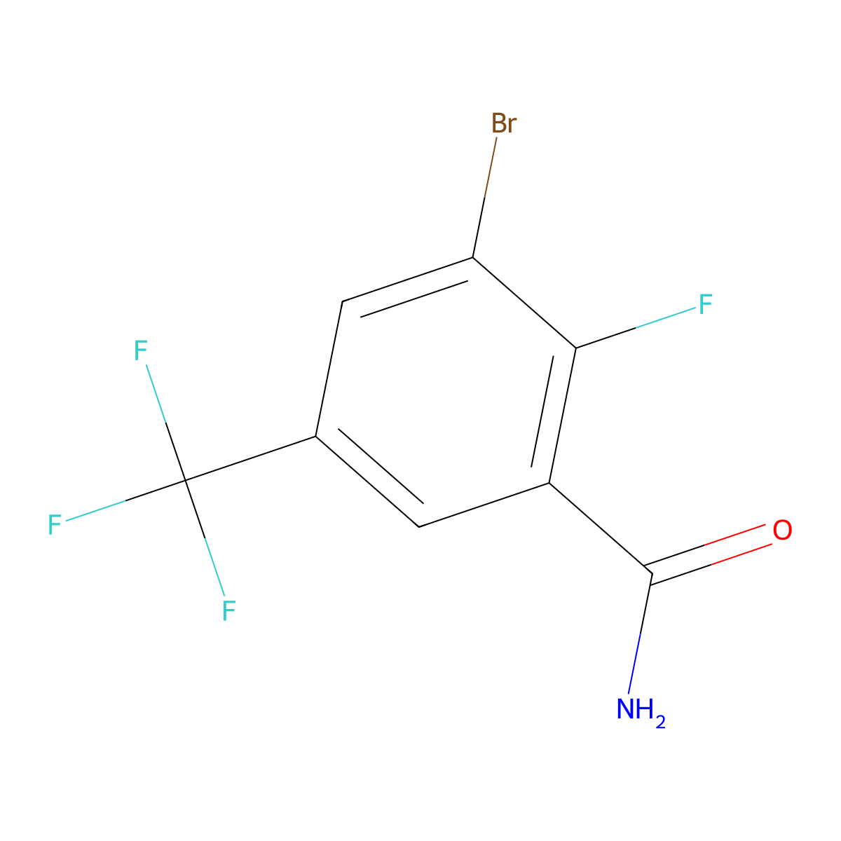 3-Bromo-2-fluoro-5-(trifluoromethyl)benzamide molecular structure, CAS 2092800-03-6