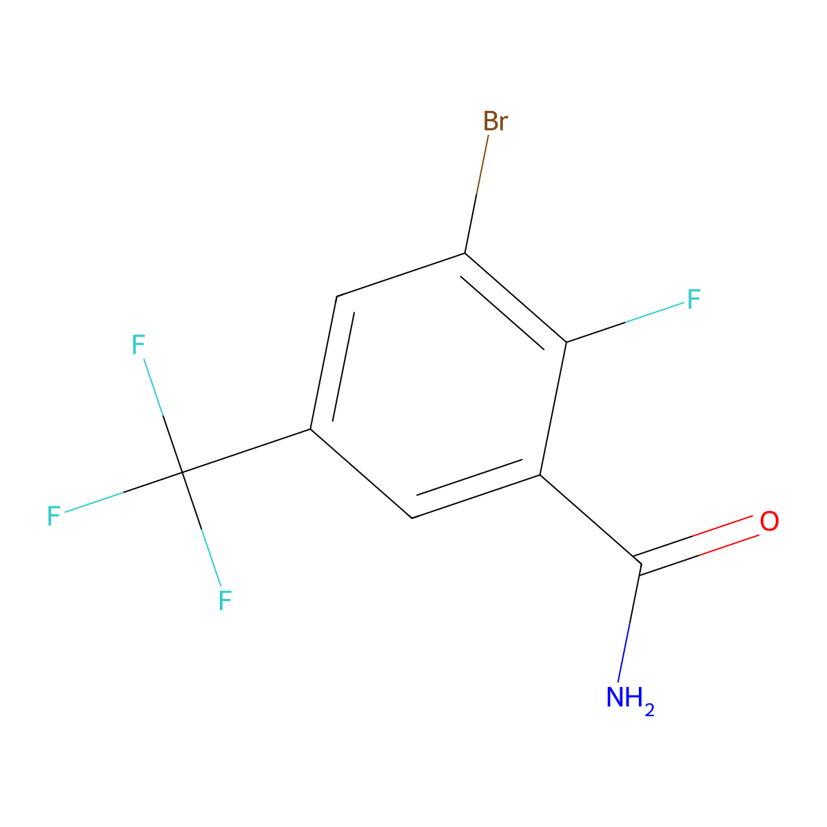 3-Bromo-2-fluoro-5-(trifluoromethyl)benzamide molecular structure, CAS 2092800-03-6