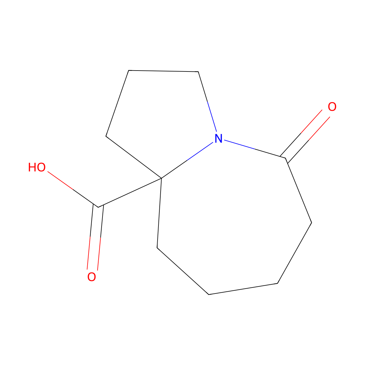5-oxo-octahydro-1H-pyrrolo(1,2-a)azepine-9a-carboxylic acid molecular structure, CAS 2092803-71-7