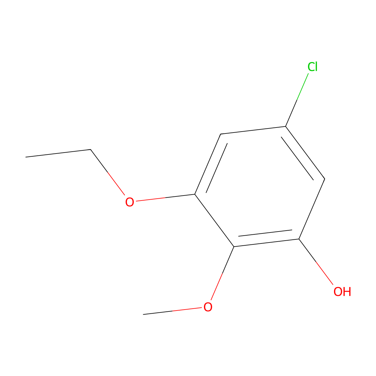 5-Chloro-3-ethoxy-2-methoxyphenol molecular structure, CAS 2092803-91-1