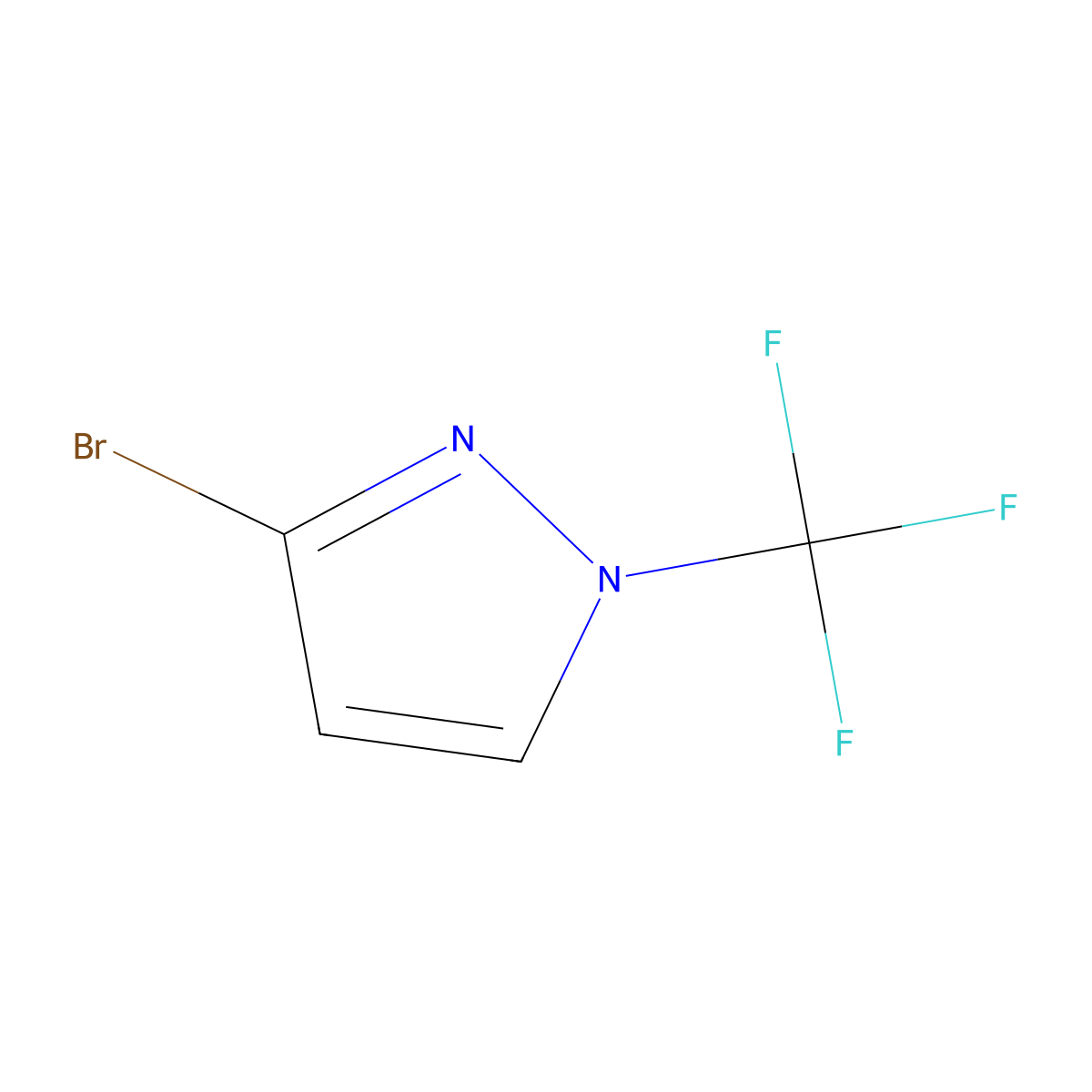 3-bromo-1-(trifluoromethyl)-1H-pyrazole molecular structure, CAS 2092804-01-6