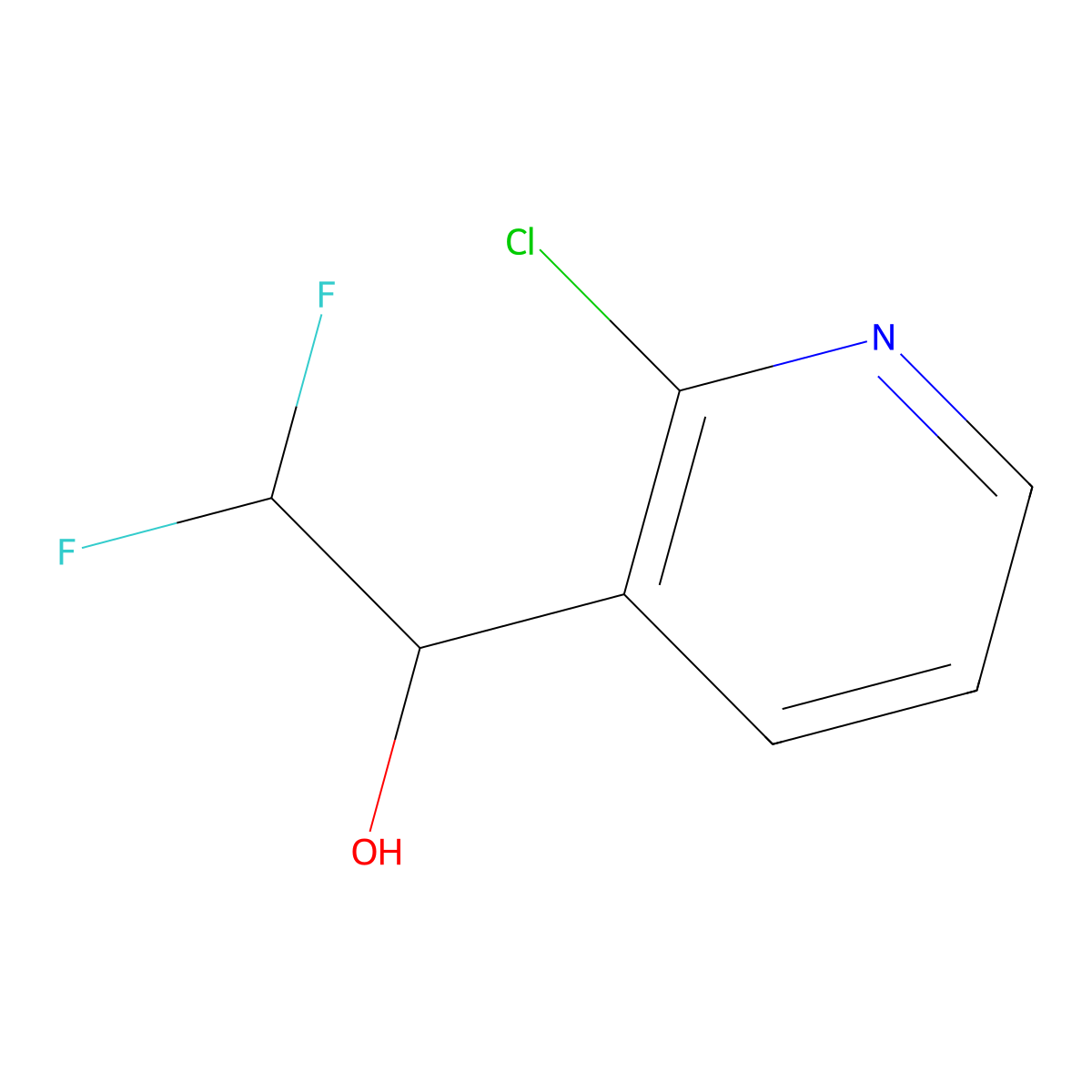 1-(2-Chloropyridin-3-yl)-2,2-difluoroethan-1-ol molecular structure, CAS 2092804-11-8