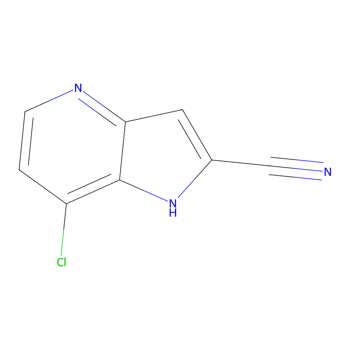 7-chloro-1H-pyrrolo[3,2-b]pyridine-2-carbonitrile molecular structure, CAS 2092804-34-5