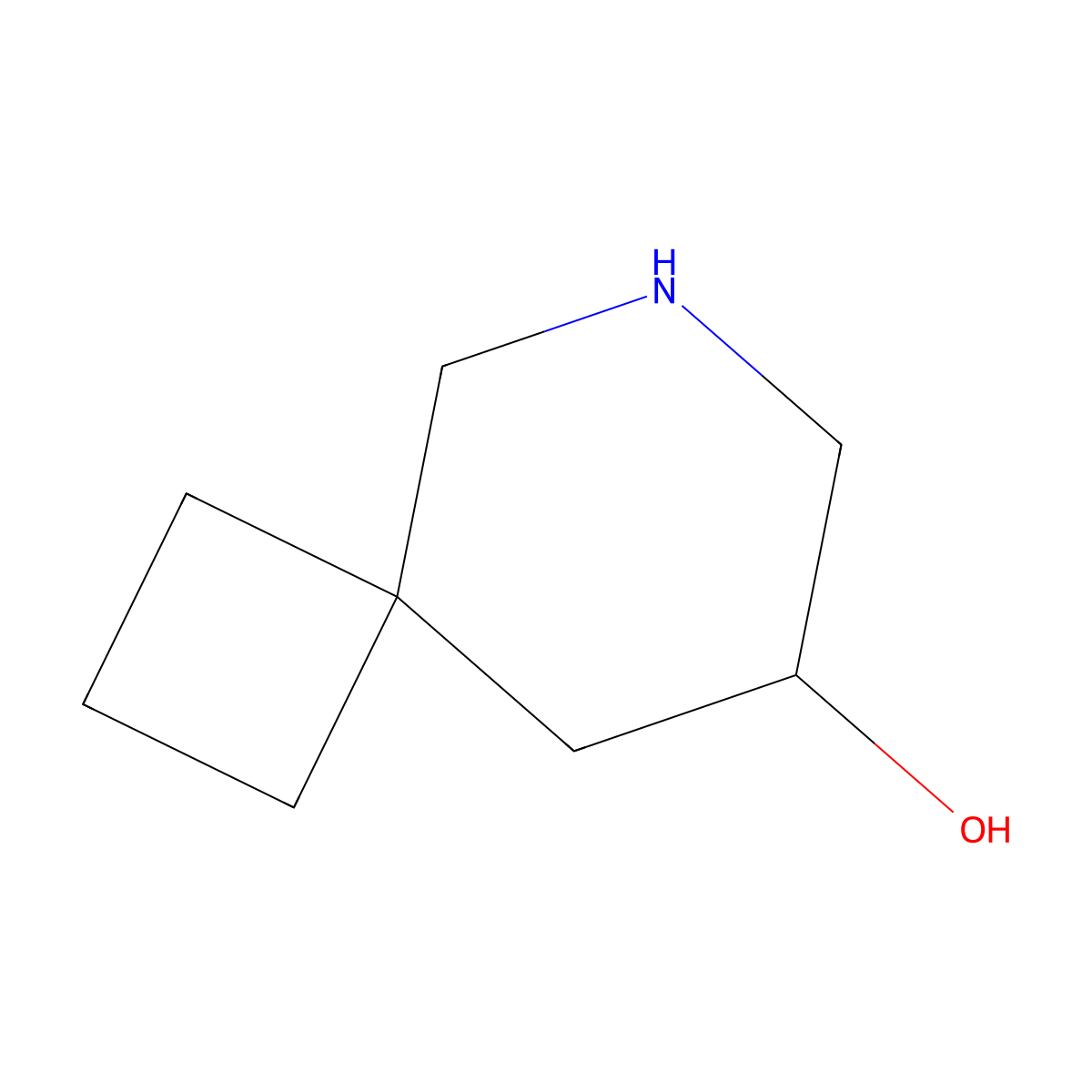 6-Azaspiro(3.5)nonan-8-ol molecular structure, CAS 2092805-31-5