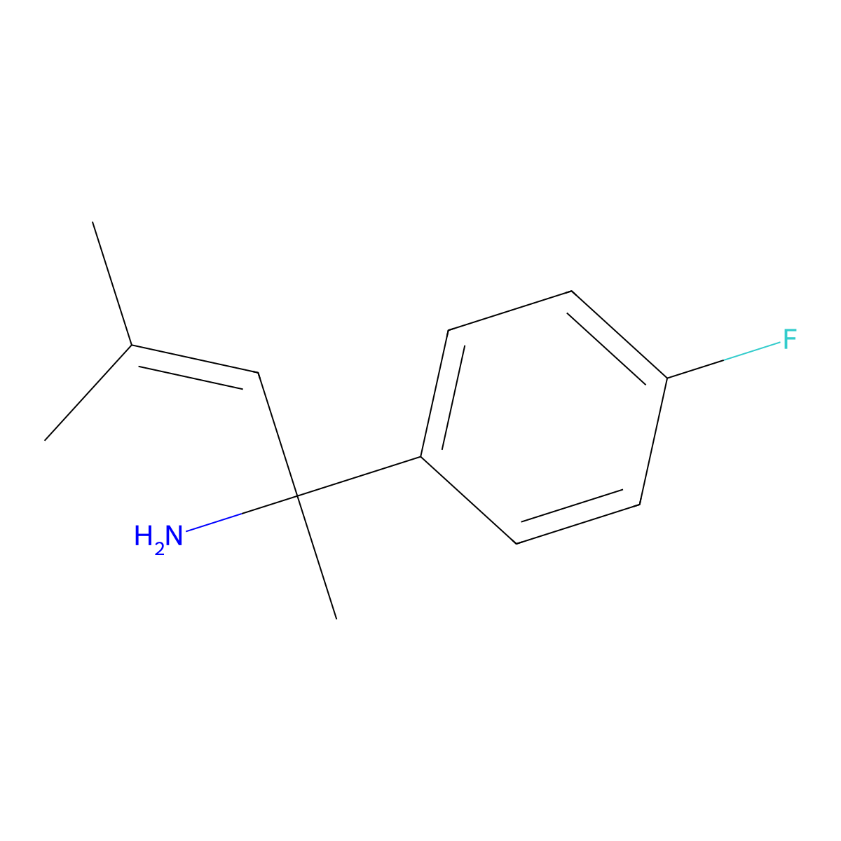 2-(4-Fluorophenyl)-4-methylpent-3-en-2-amine molecular structure, CAS 2092805-59-7