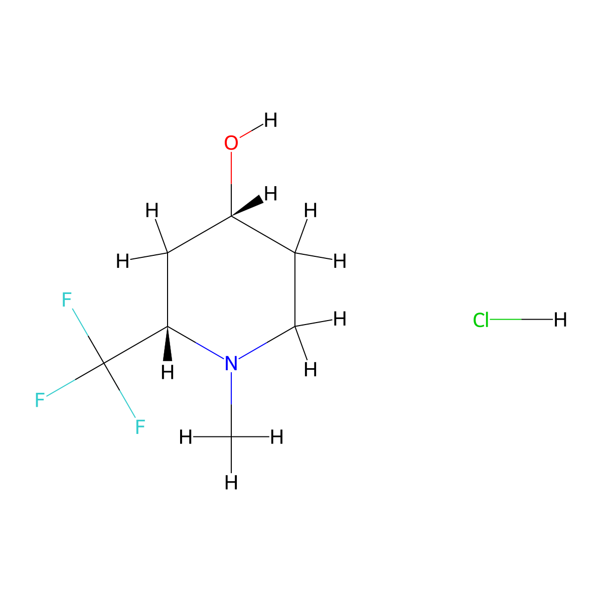 cis-1-Methyl-2-(trifluoromethyl)piperidin-4-ol Hydrochloride molecular structure, CAS 2092808-20-1