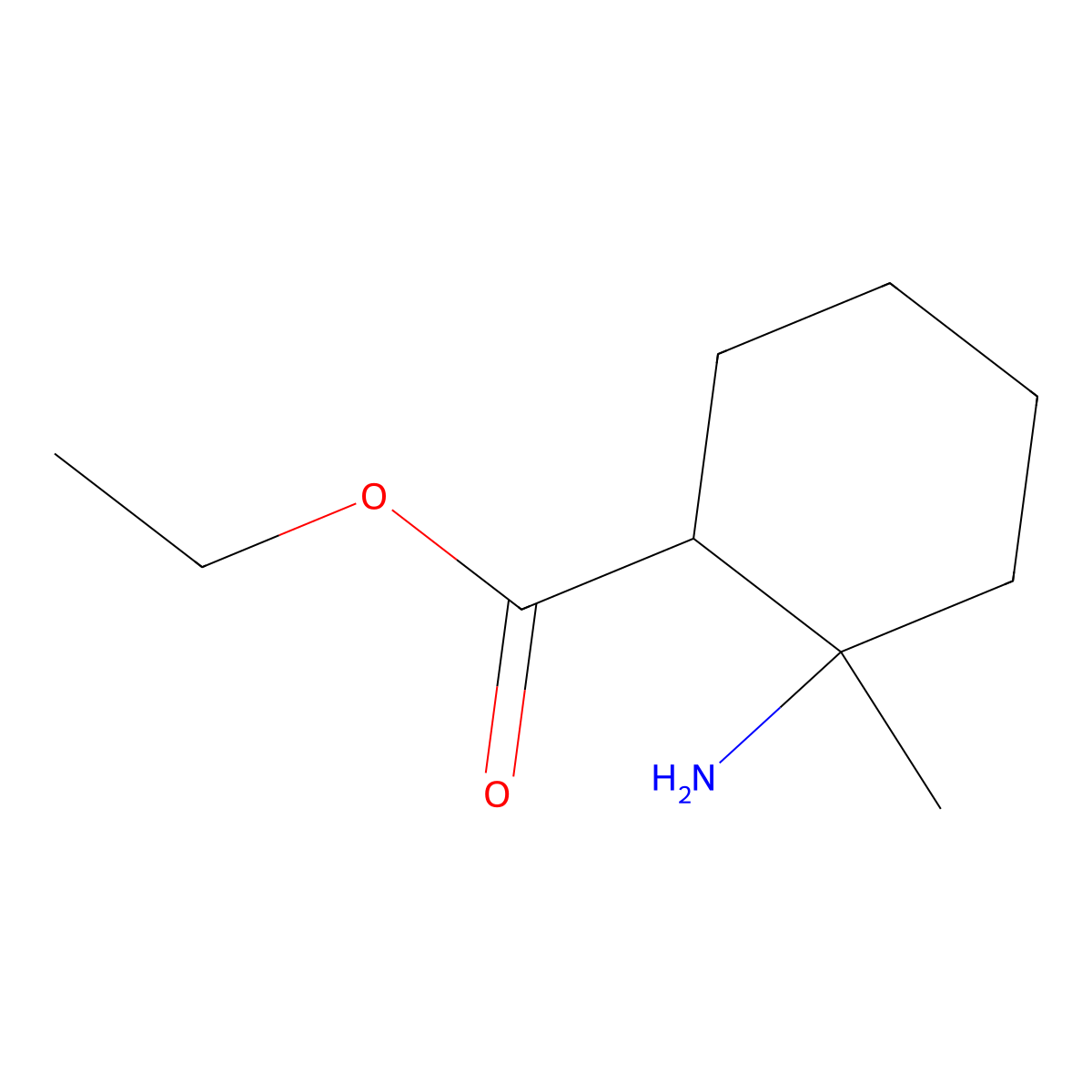 Ethyl 2-amino-2-methylcyclohexane-1-carboxylate molecular structure, CAS 2092808-83-6