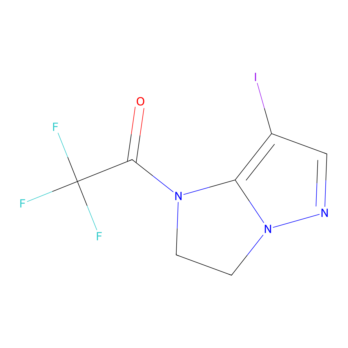 2,2,2-trifluoro-1-{7-iodo-1H,2H,3H-pyrazolo[1,5-a]imidazol-1-yl}ethan-1-one molecular structure, CAS 2092812-51-4