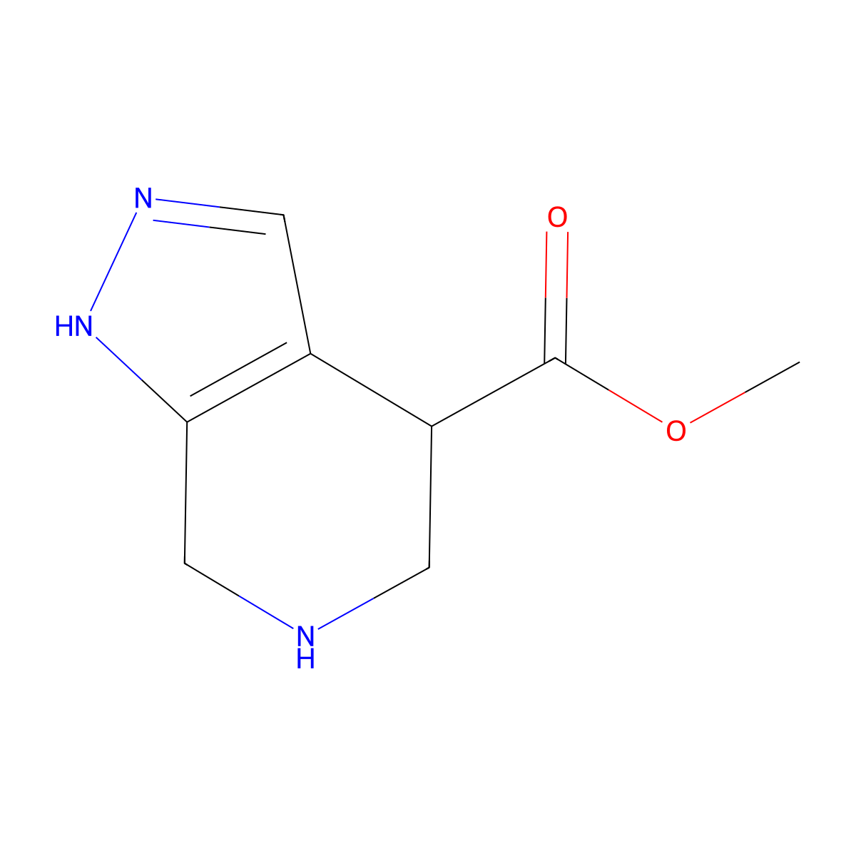 methyl 2H,4H,5H,6H,7H-pyrazolo[3,4-c]pyridine-4-carboxylate molecular structure, CAS 2092813-85-7