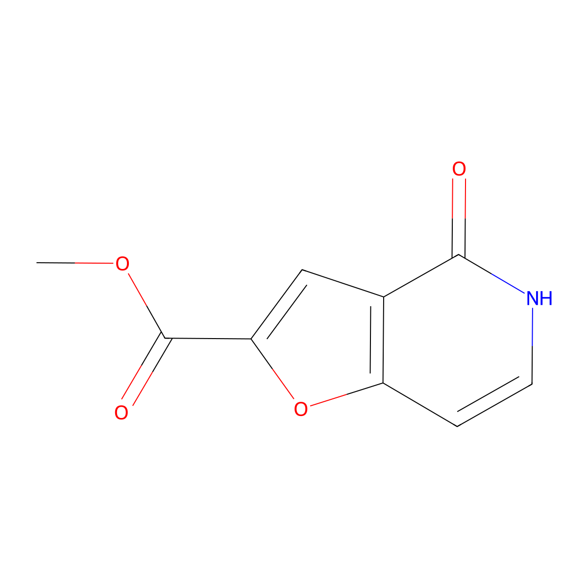 4-Oxo-4,5-dihydro-furo[3,2-c]pyridine-2-carboxylic acid methyl ester molecular structure, CAS 2092814-69-0