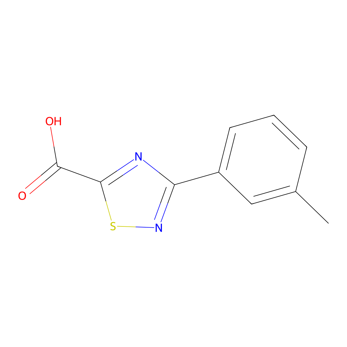 3-(3-Methylphenyl)-1,2,4-thiadiazole-5-carboxylic acid molecular structure, CAS 2092815-86-4