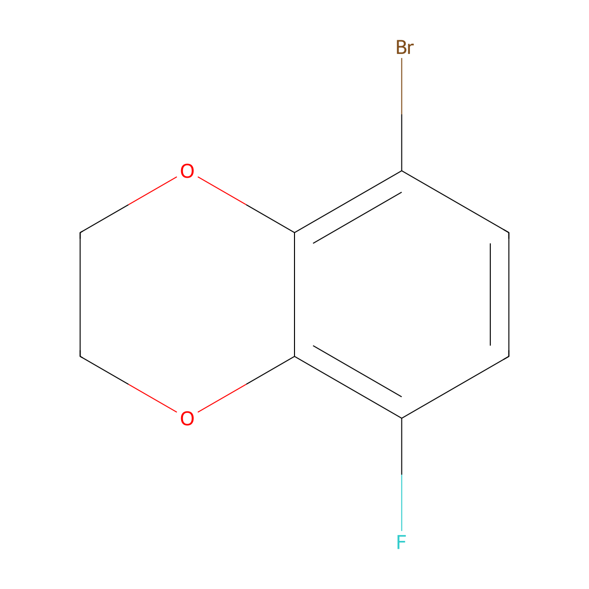 5-Bromo-8-fluoro-2,3-dihydrobenzo[b][1,4]dioxine molecular structure, CAS 2092817-50-8