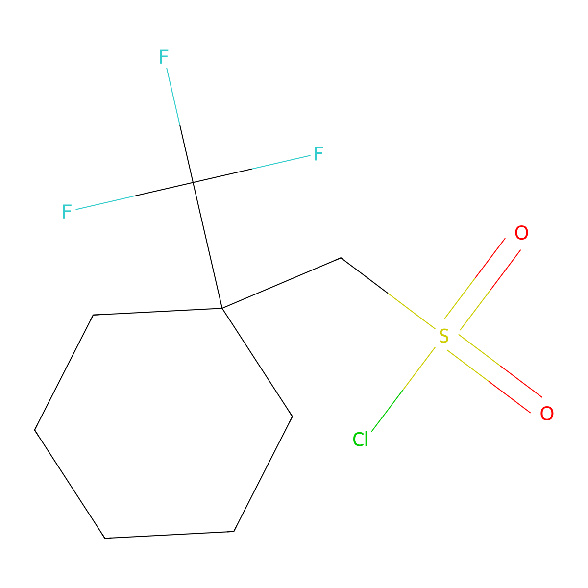 (1-(Trifluoromethyl)cyclohexyl)methanesulfonyl chloride molecular structure, CAS 2092821-18-4