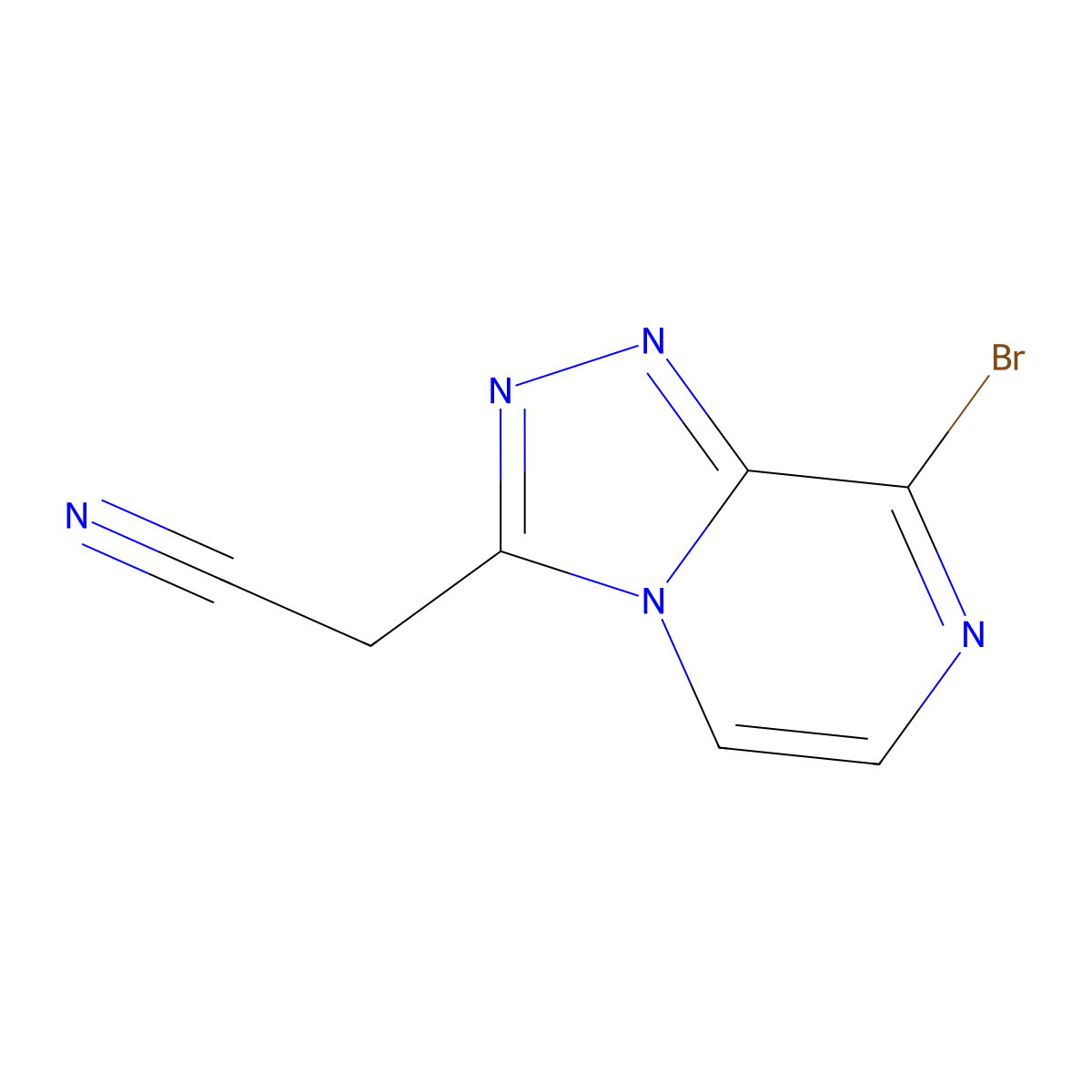 2-{8-Bromo-[1,2,4]triazolo[4,3-a]pyrazin-3-yl}acetonitrile molecular structure, CAS 2092825-59-5