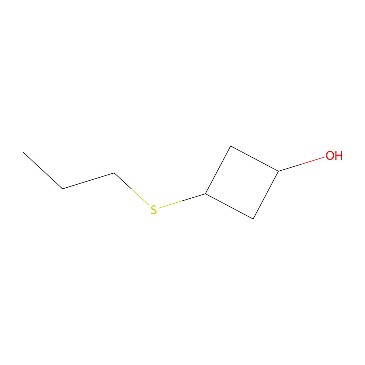 (1S,3s)-3-(propylsulfanyl)cyclobutan-1-ol molecular structure, CAS 2092829-23-5