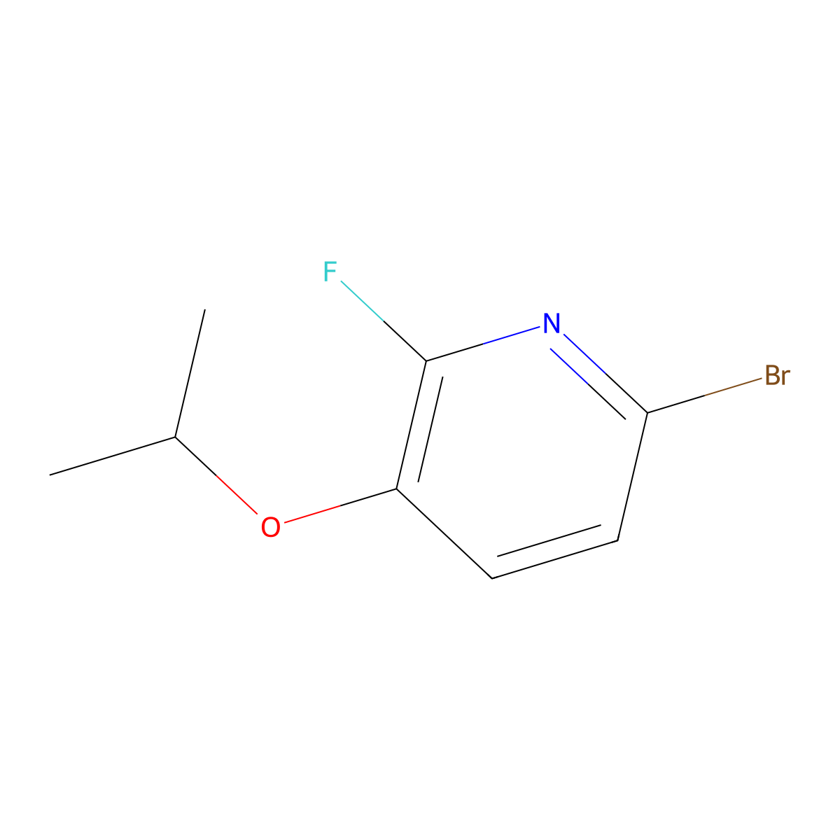 6-Bromo-2-fluoro-3-(propan-2-yloxy)pyridine molecular structure, CAS 2092829-54-2