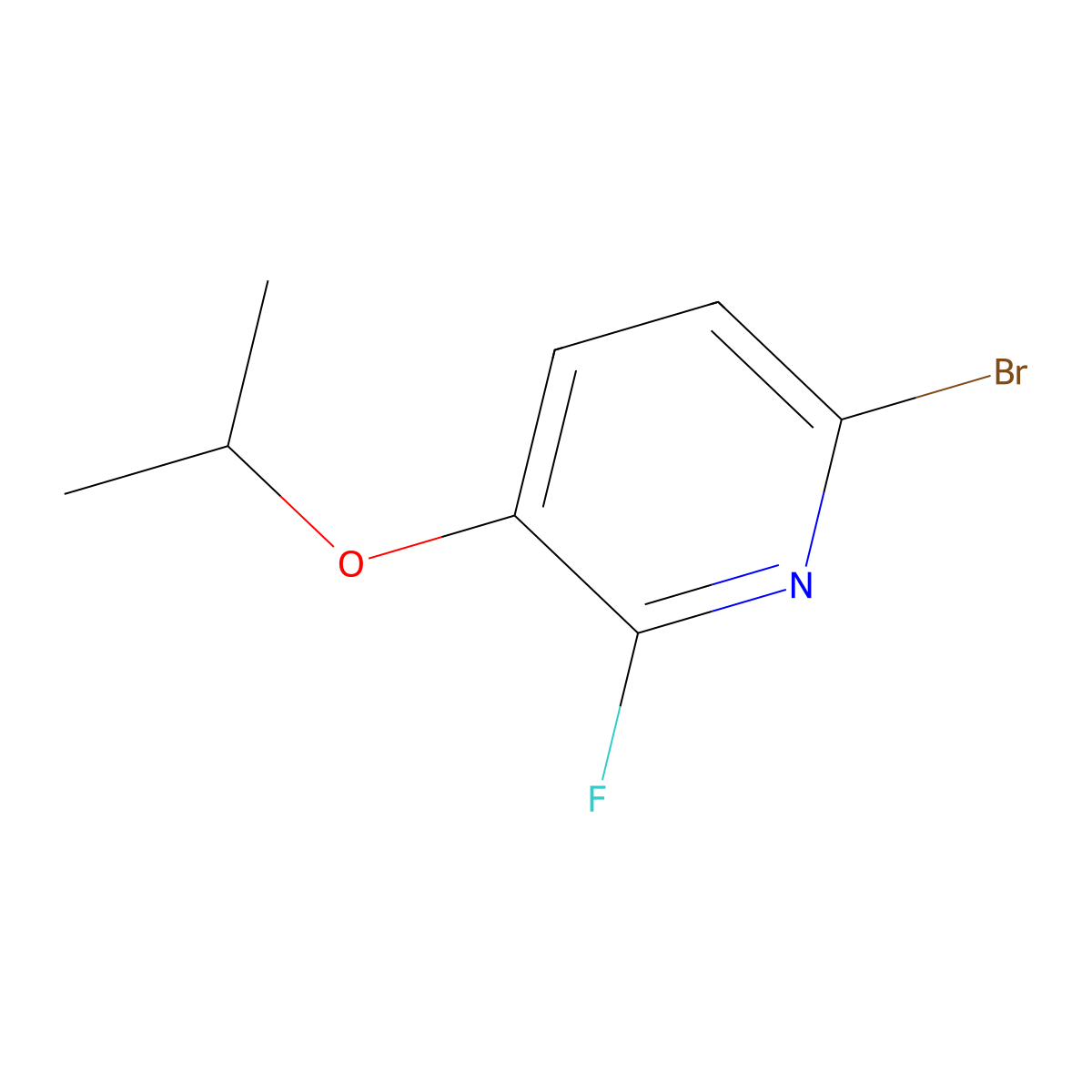 6-Bromo-2-fluoro-3-(propan-2-yloxy)pyridine molecular structure, CAS 2092829-54-2