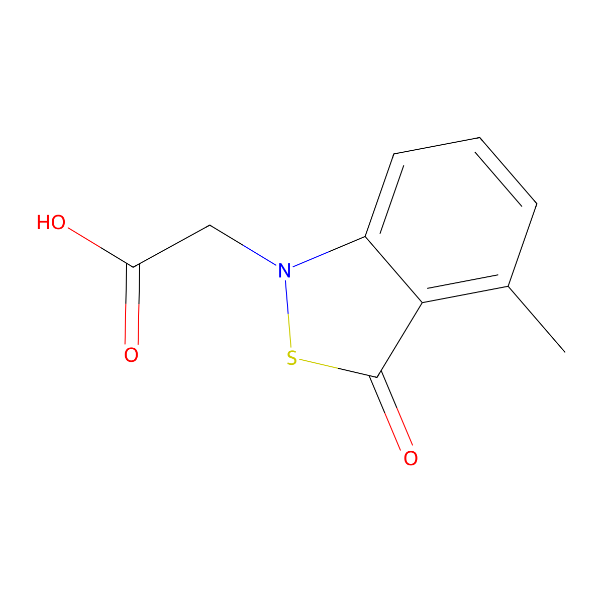 2-(4-Methyl-3-oxo-1,3-dihydro-2,1-benzothiazol-1-yl)acetic acid molecular structure, CAS 2092830-05-0