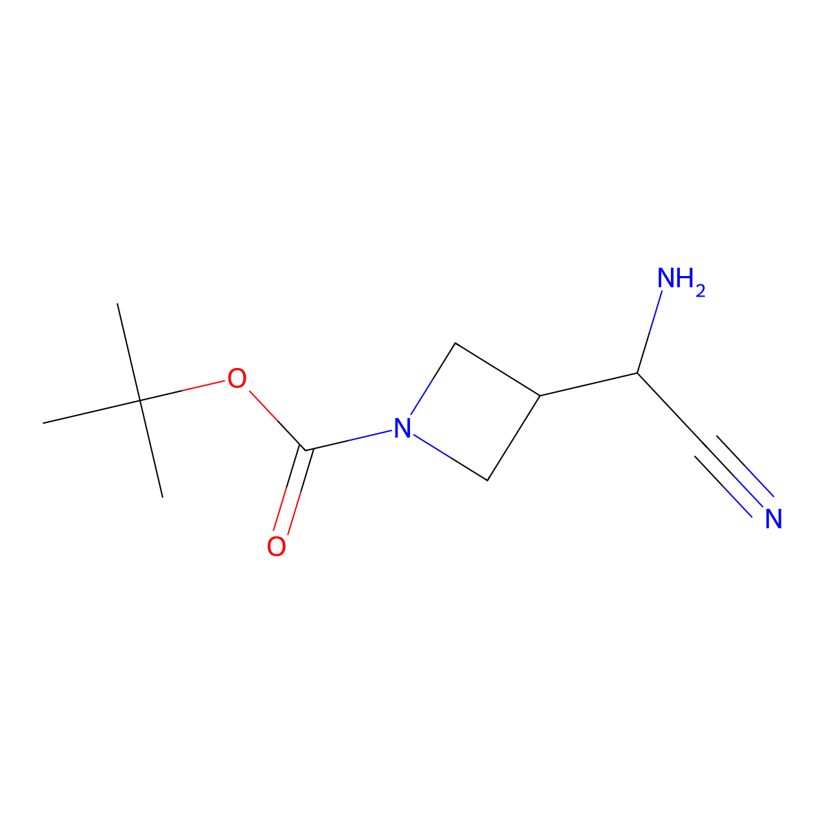 Tert-butyl 3-[amino(cyano)methyl]azetidine-1-carboxylate molecular structure, CAS 2092830-09-4
