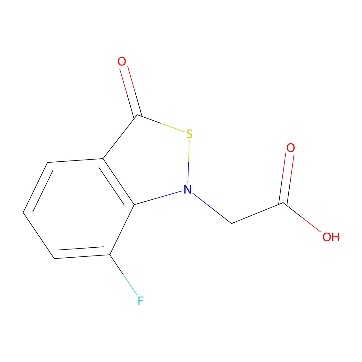 2-(7-Fluoro-3-oxo-1,3-dihydro-2,1-benzothiazol-1-yl)acetic acid molecular structure, CAS 2092830-13-0