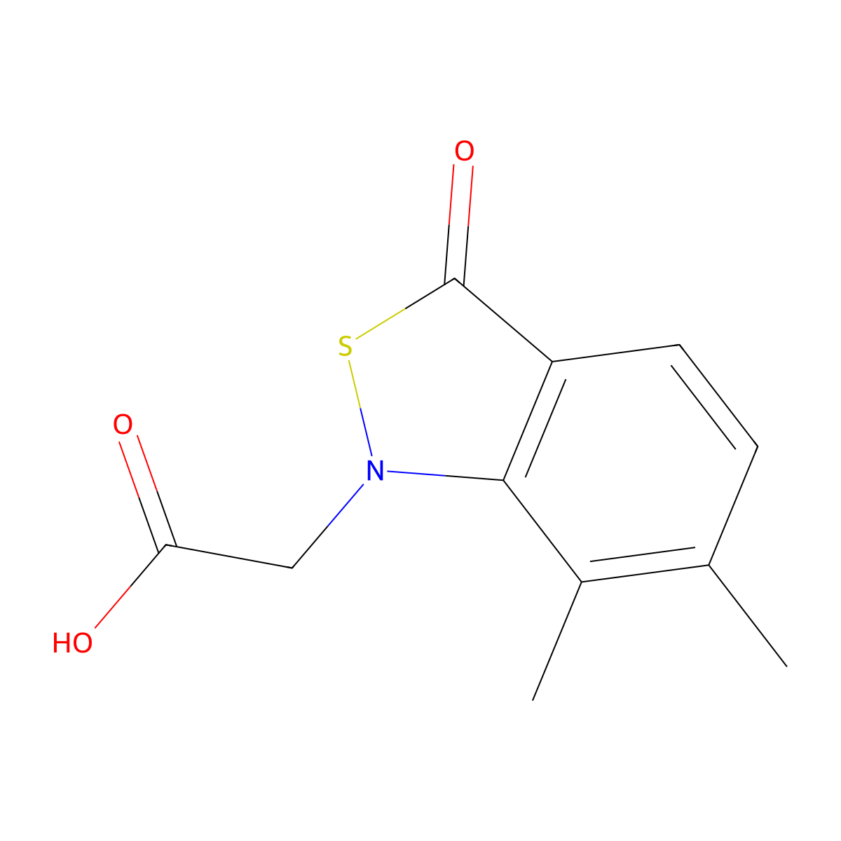 2-(6,7-Dimethyl-3-oxo-1,3-dihydro-2,1-benzothiazol-1-yl)acetic acid molecular structure, CAS 2092830-23-2